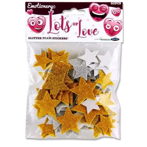 Stickers - Glitter Foam Stars - Lots Of Love (Emotionery)