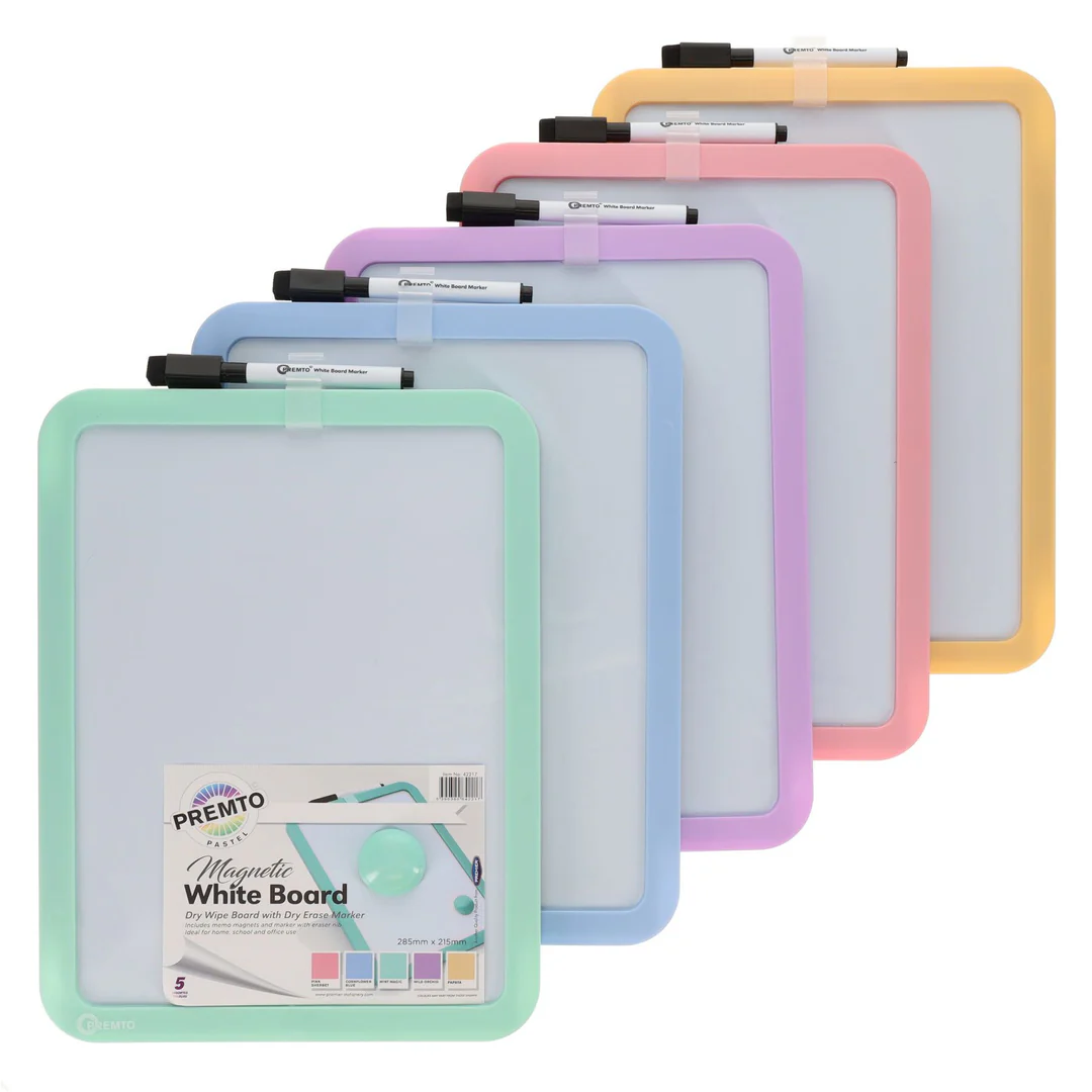 Whiteboards - Magnetic Whiteboard with Pastel Plastic Frame - (Premto)