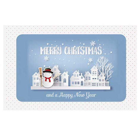 Landscape Christmas and New Year Cards - (Belgian Greetings) - Snowman Merry Christmas and a Happy New Year