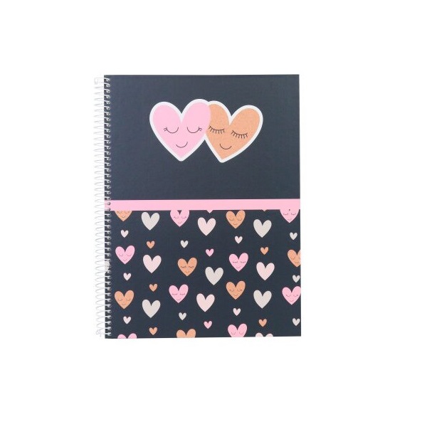Notebooks - A5 Hearts Hardback Lined Notebook
