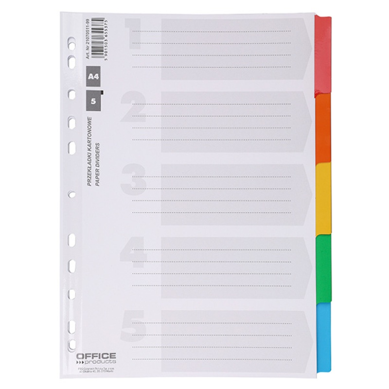 Dividers - 5 Carton Dividers A4 - (Office)