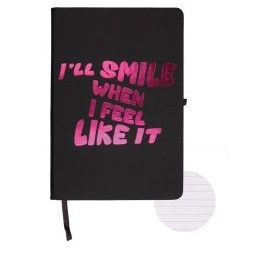 Notebooks - A5 Hardback Lined Notebook I'll Smile When I Feel Like It - (Cresco)