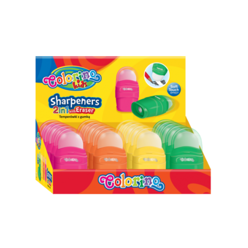 Sharpener & Eraser - 2 in 1 Pencil Sharpener & Eraser - (Colorino)