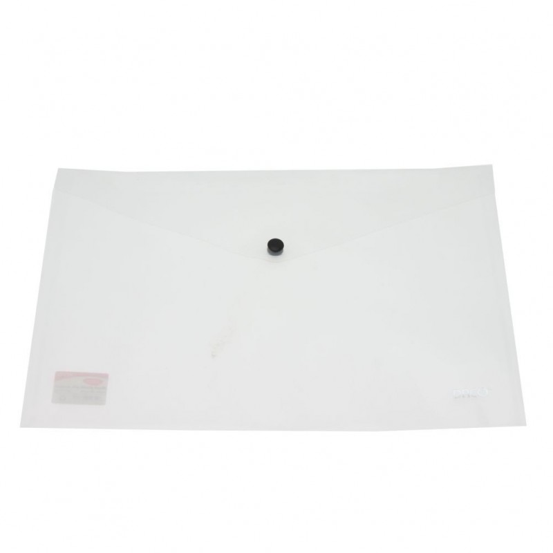 Folders - Transparent Clear A4 Button Folder - (Daco)