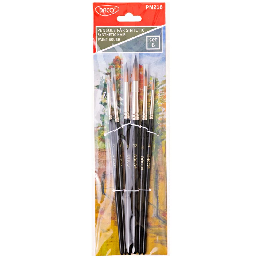 Brushes - Round Paint Brush x6 - (Daco)