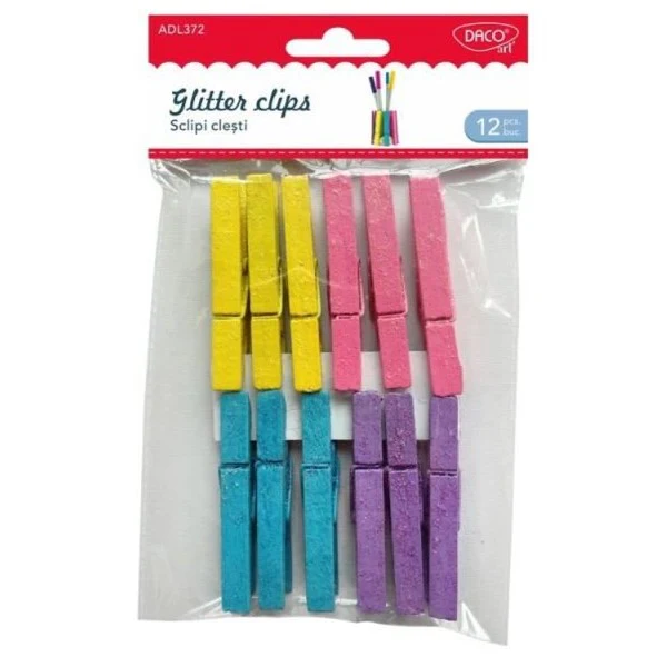 Crafts - Glitter Clips/Pegs - (Daco)