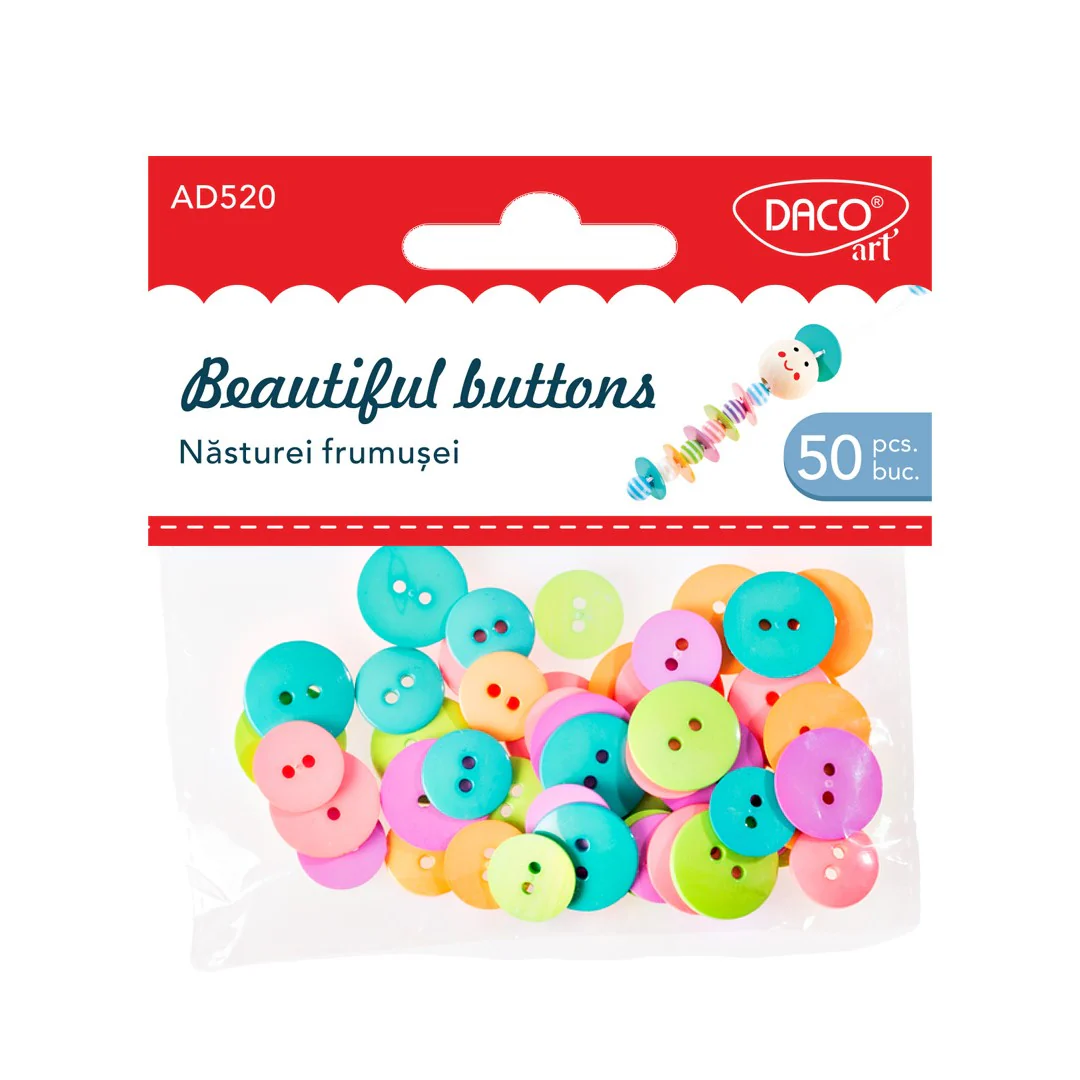 Crafts Pastel colours Buttons Plastic - (Daco)