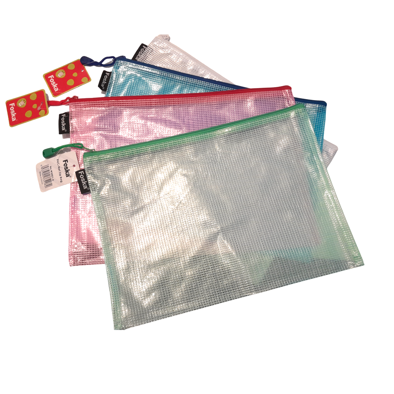 Folders - A4 Mesh Zip Folder/Bag - (Foska)