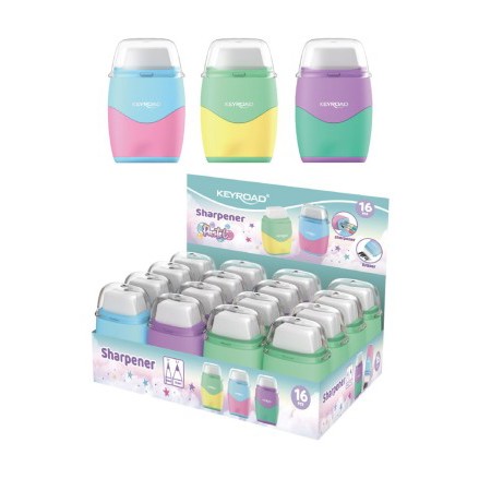 Sharpener & Eraser - 2 in 1 Sharpener (2 holes) & Eraser - (Keyroad)