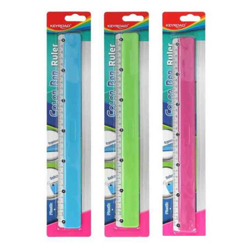Rulers - Colour Bar Aluminium 30cm Ruler - (Keyroad)