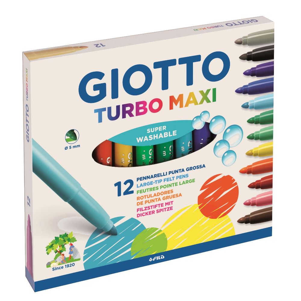 Markers - Turbo Maxi Large tip Felt Pens - (Giotto)
