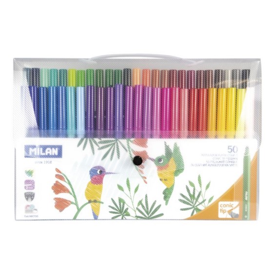 Markers - Strong Tip Fibrepens/Gem Markers Pack of 50 - (Milan)