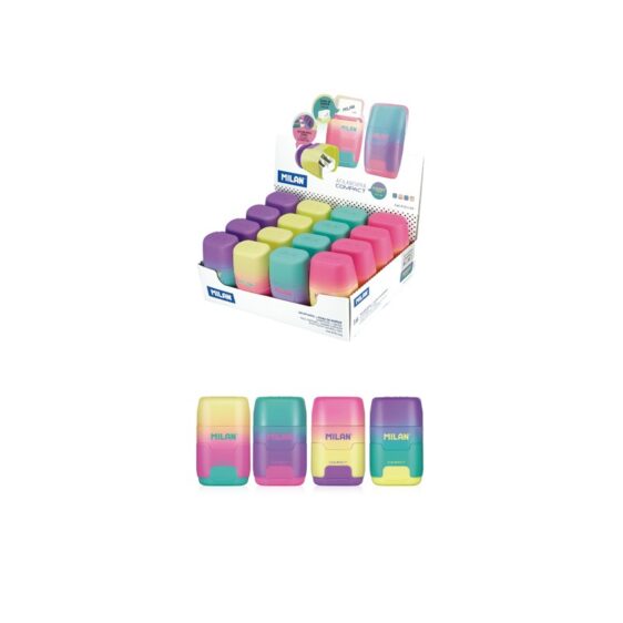 Sharpener & Eraser - Sunset Edition 2 in 1 Sharpener (2 holes) & Eraser - (Milan)