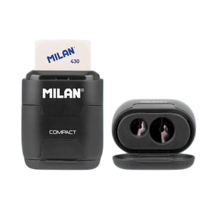 Sharpener & Eraser - 2 in 1 2 Hole Sharpener and Eraser - (Milan)