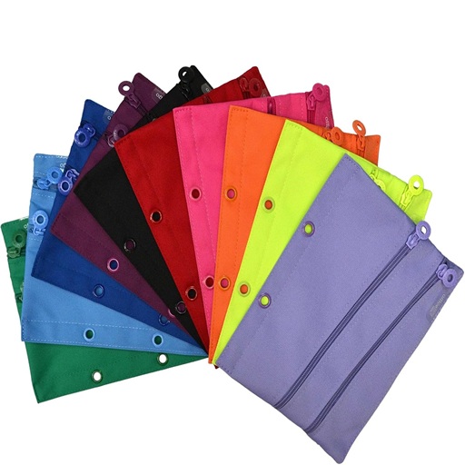 Pencil Cases - 3 Zip Two Hole Pencil Case - (Office Box)