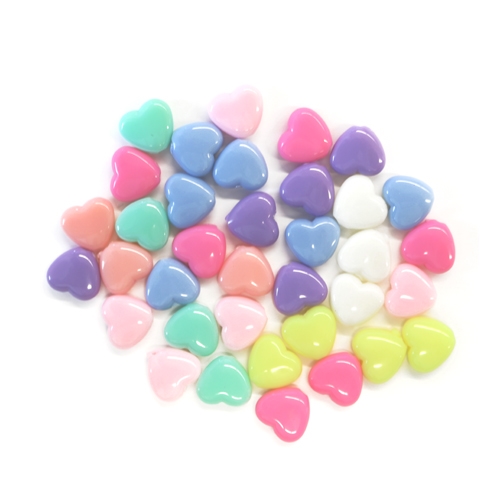 Crafts - Pastel Colours Heart Beads - (Junior)