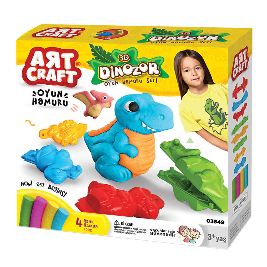 Play Dough - 3D Dinosaur Play Dough Set - (Art Craft)