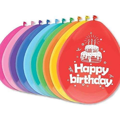 Balloons - Pack of 10 'Happy Birthday' Balloons - (Haza)