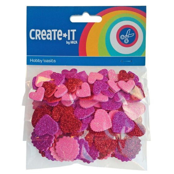 Stickers - Hearts and Circles Foam Stickers - (Hobby Basics )