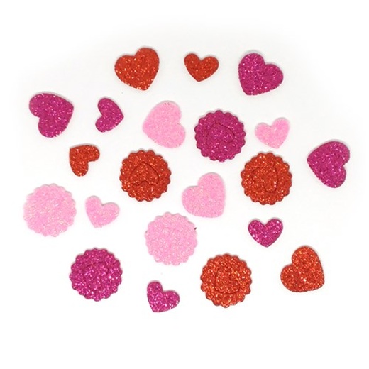 Stickers - Hearts and Circles Foam Stickers - (Haza)