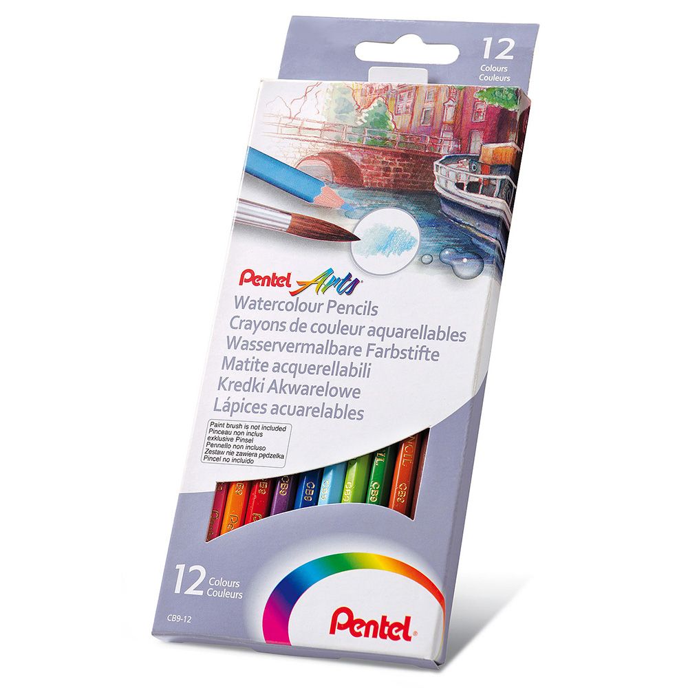 Colouring Pencils - Watercolour Pencils Pack of 12 - (Pentel Arts)