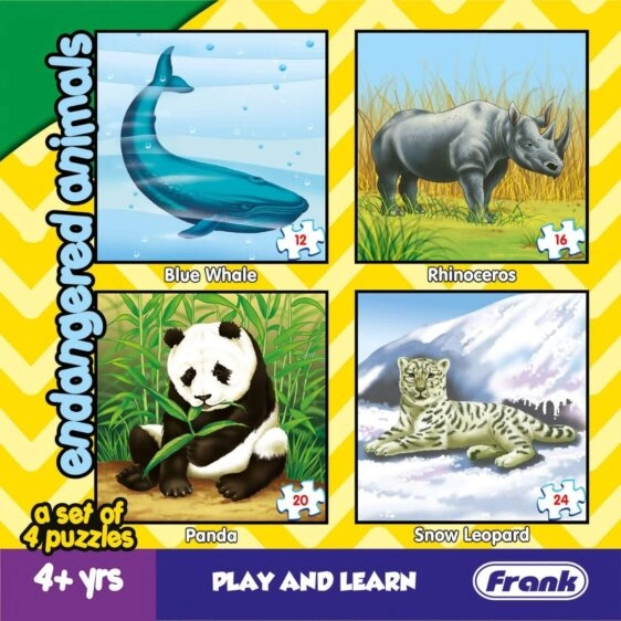 Puzzles - Play and Learn Set of Puzzles - (Frank) - Endangered Animals