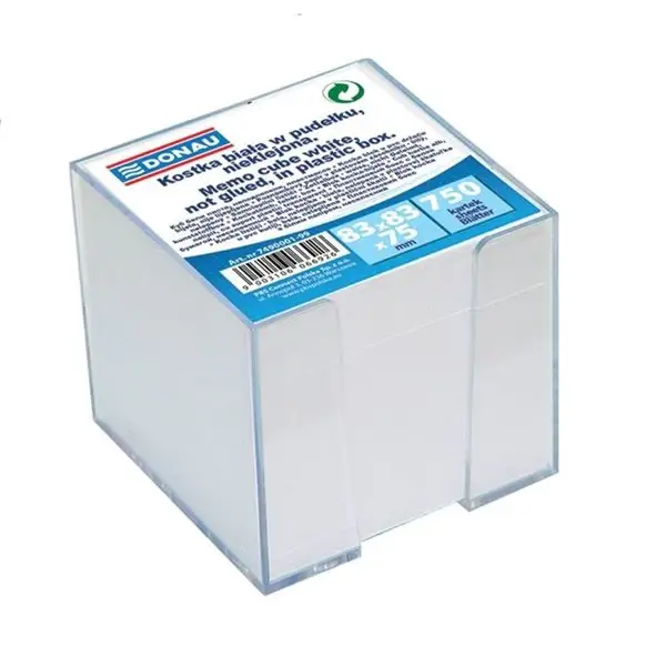 Memo Cube Plastic Box with White Sheets - (Donau)