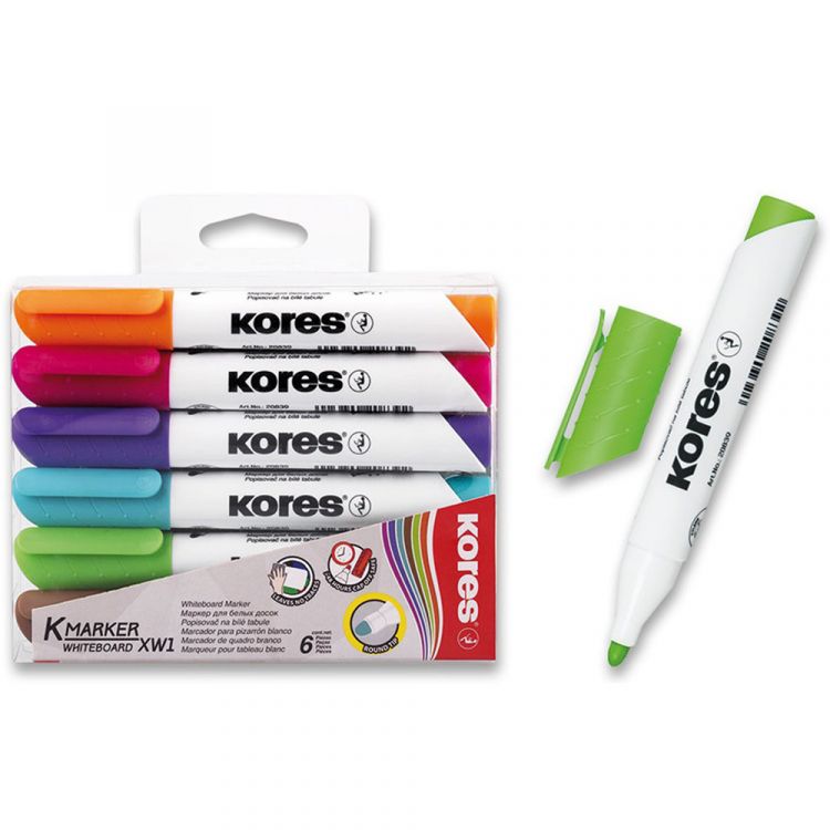 Markers - Whiteboard Markers Set of 6 - (Kores)