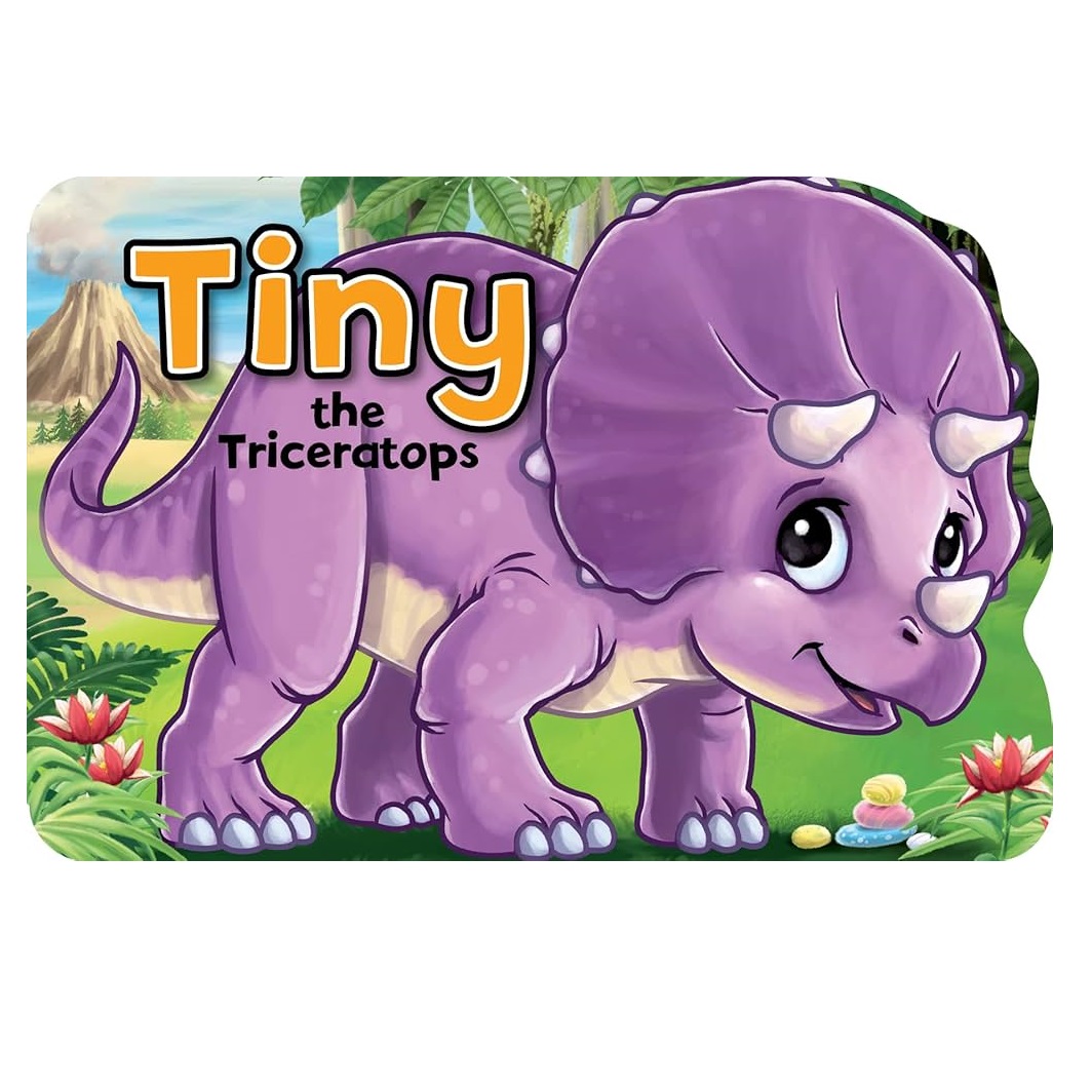 Books - Dinosaur Shaped Board Books - Tiny The Triceratops