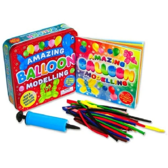 Amazing Balloon Modelling Tin Box With a Pump and Modelling Balloons - (Igloo Books)