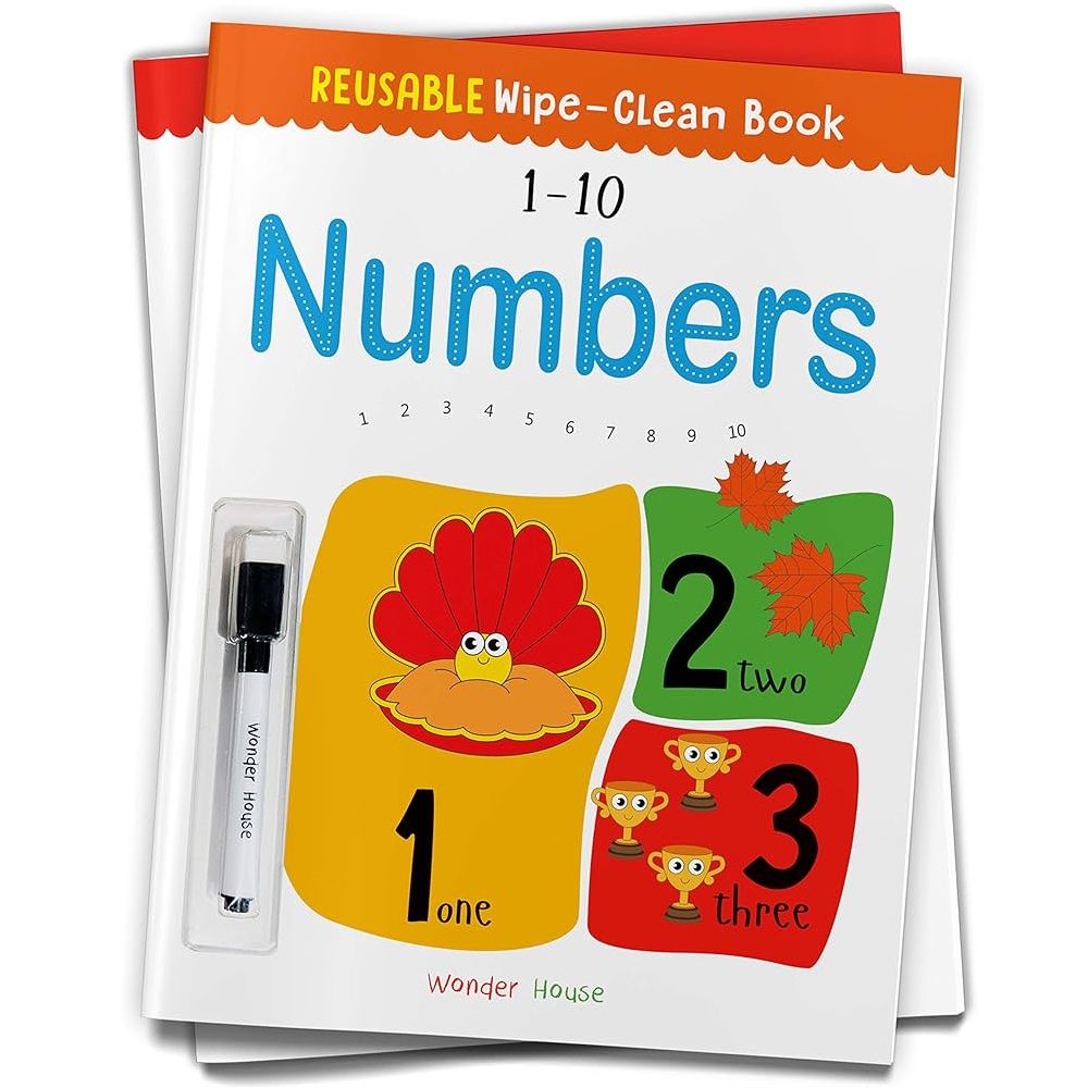 Books - Reusable Wipe-Clean Books - (Wonder House) - 1-10 Numbers