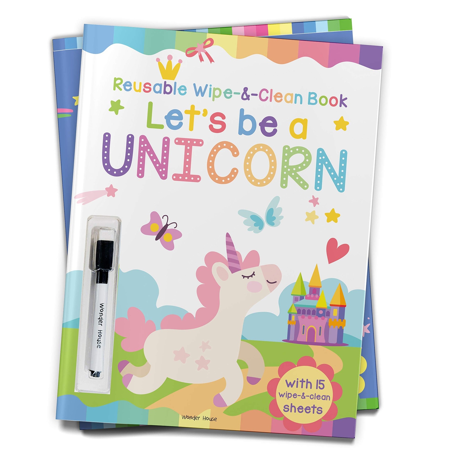 Books - Reusable Wipe-Clean Books - (Wonder House) - Let's Be A Unicorn