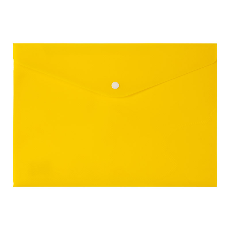 Folders - Yellow Solid Colour A4 Button Folder 