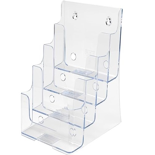 Transparent Acrylic Brochure Holder A5 4 Tier