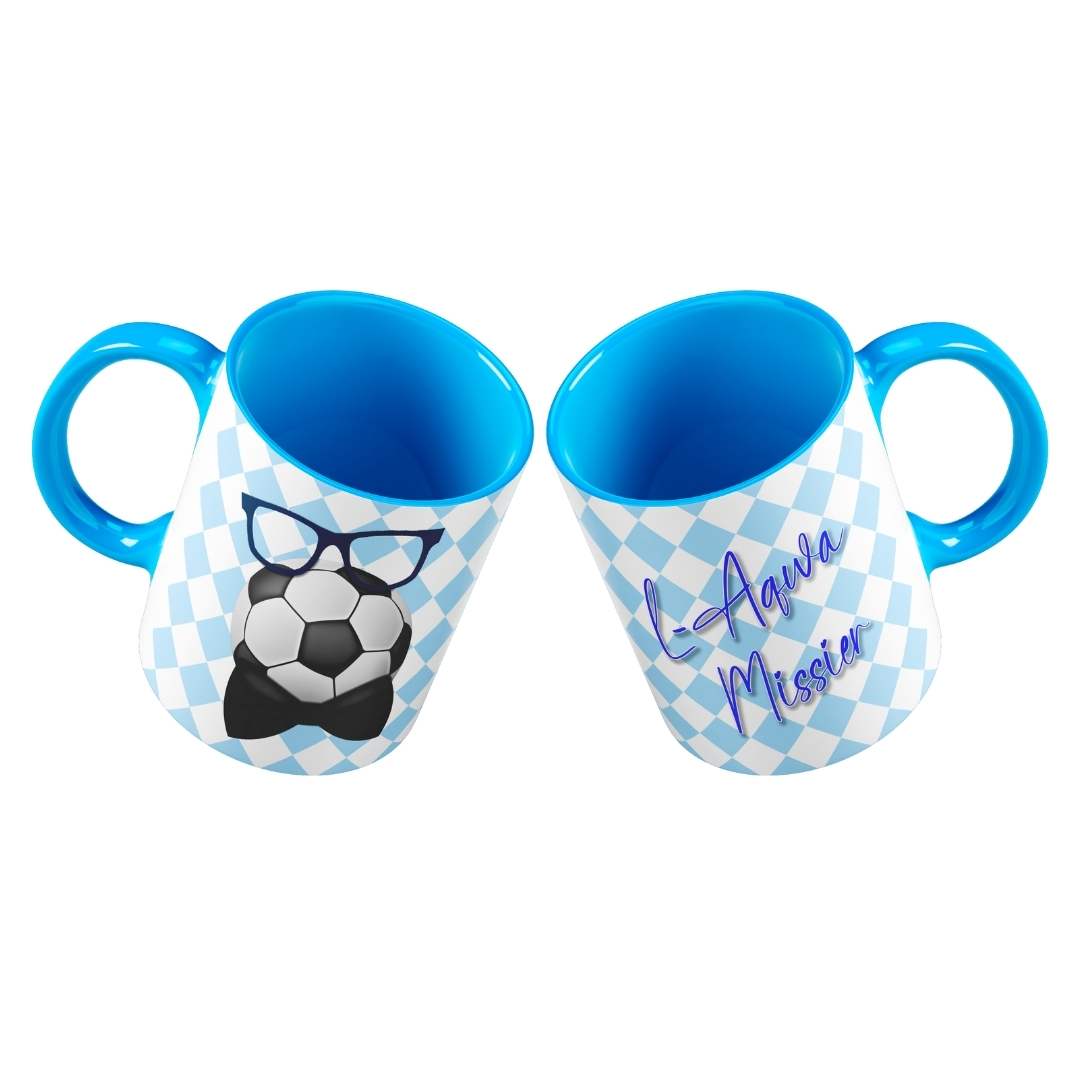 Father's Day - Football & Other Design Mugs - Blue - L-Aqwa Missier