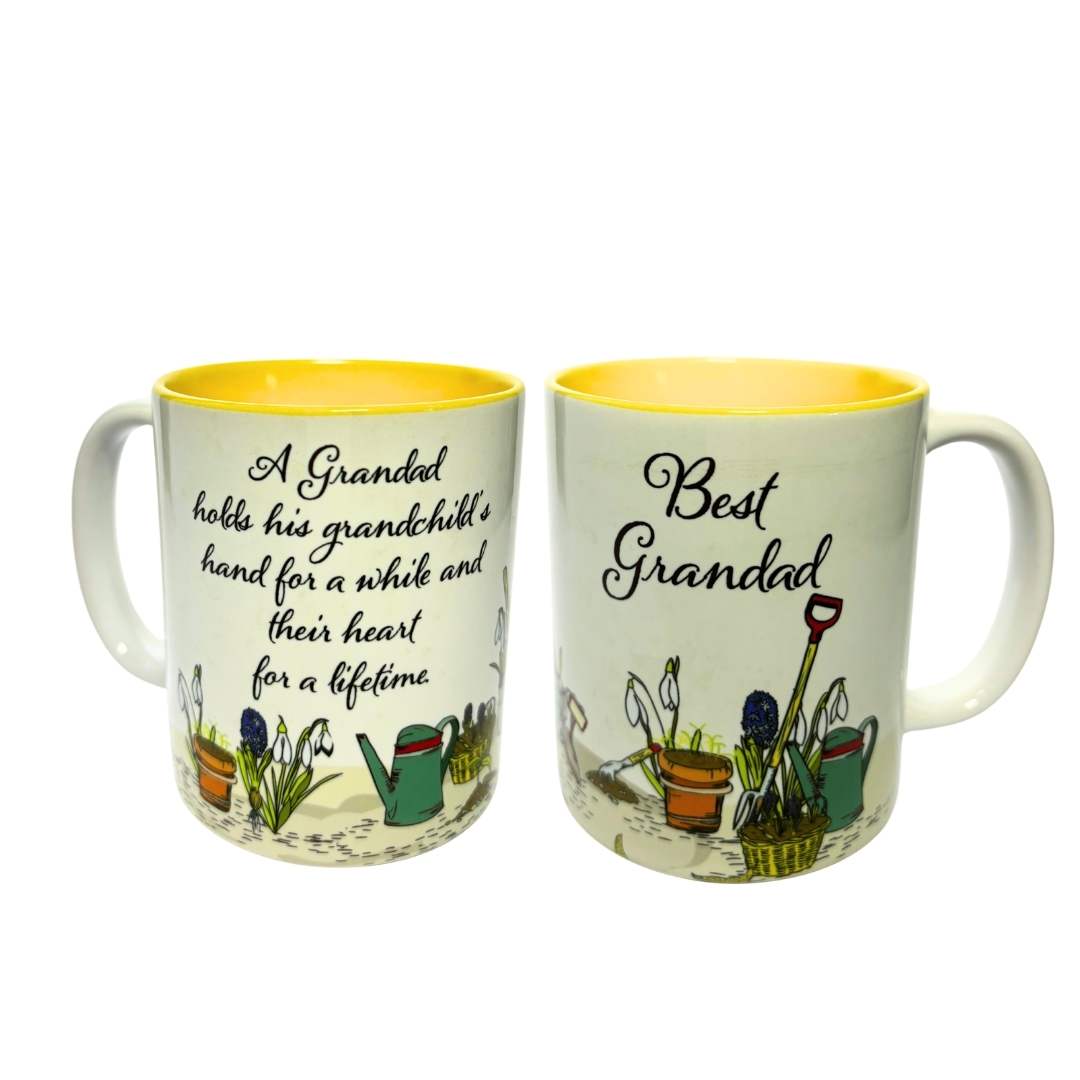 Father's Day - Football & Other Design Mugs - Yellow - Best Grandad