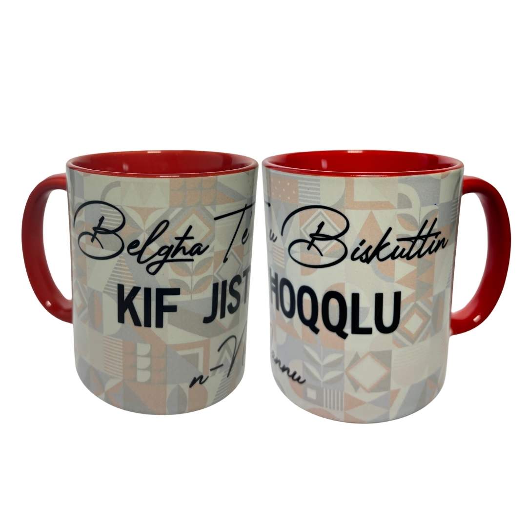 Father's Day - Football & Other Design Mugs - Red - Belgħa Te' u Biskuttin