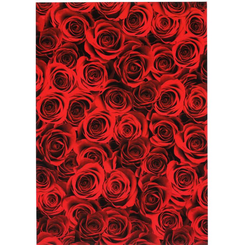 Cardboard Paper - A4 Patterned Card Stock - Red Roses