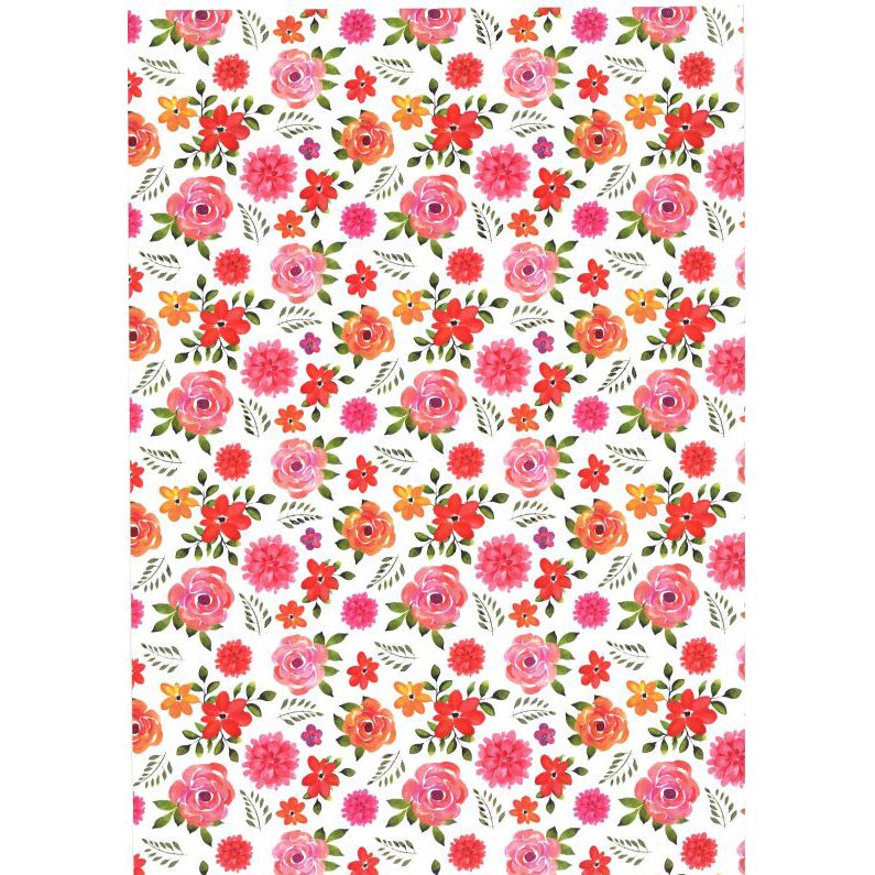 Cardboard Paper - A4 Patterned Card Stock - Small Rose
