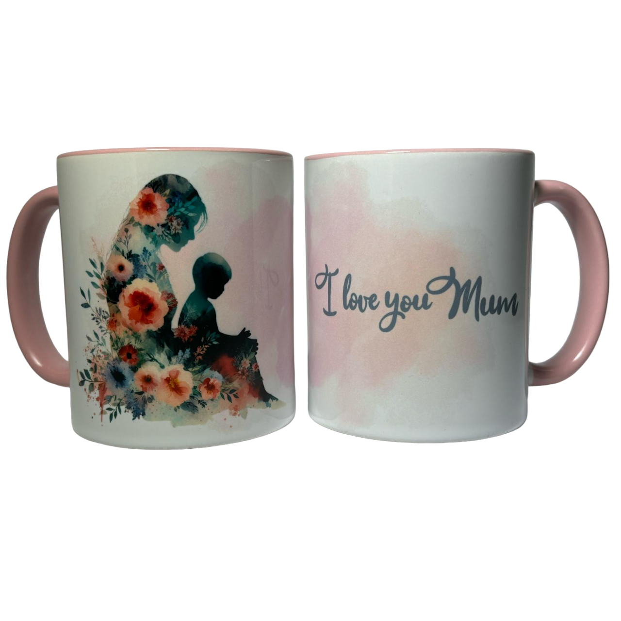 A Mug For Mum - I Love You - Pink Inside + Handle