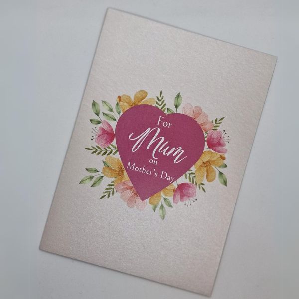 Cards - For Mum on Mother's Day (Pink Heart) - For Mum on Mother's Day