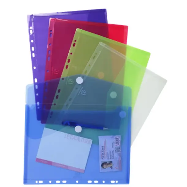 BULK DISCOUNT: Pack of 5 A4 Punched Envelope Folders (Exacompta)