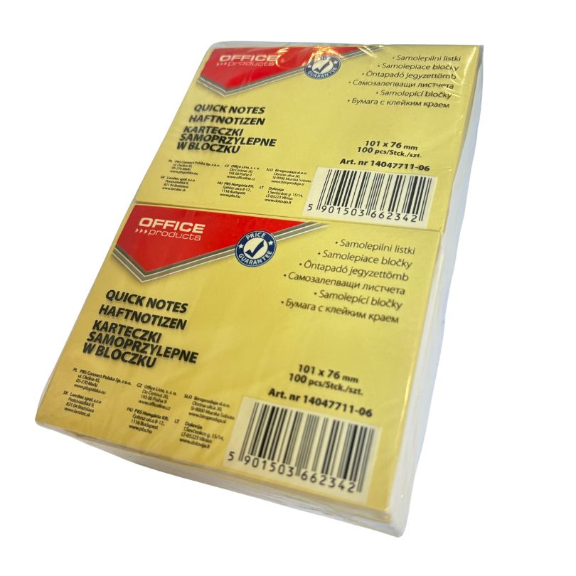 BULK DISCOUNT: Pack of 12 Sticky Note Blocks 101 x 76mm - (Office)