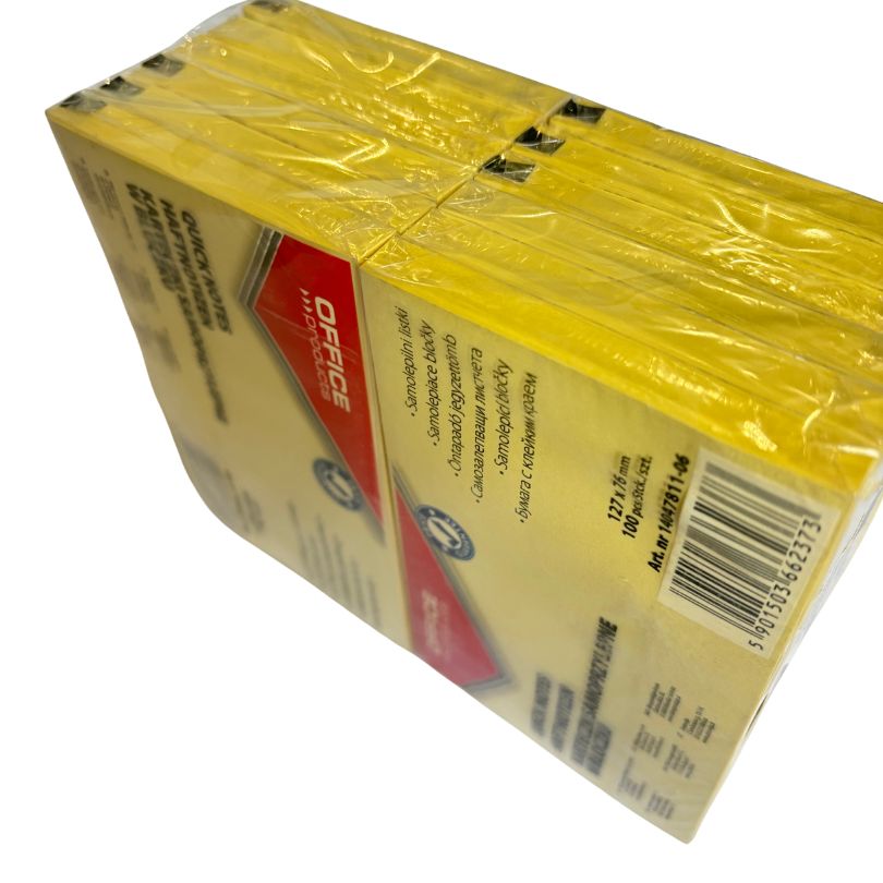 BULK DISCOUNT: Pack of 12 Sticky Note Blocks 127 x 76mm - (Office)
