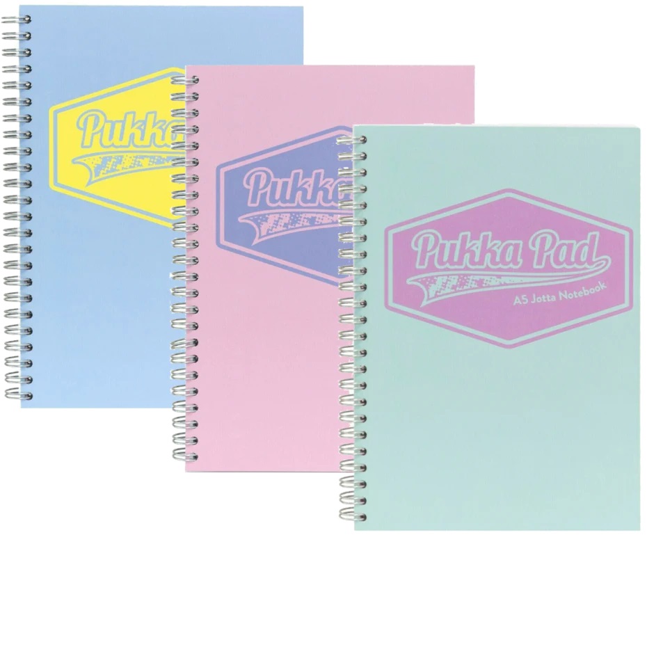 Notebooks - A5 Pastel Wirebound Notepad - (Pukka Pad)