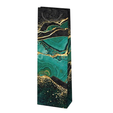 Gift Bags - Marble Wine Gift Bags - Turquoise and Black