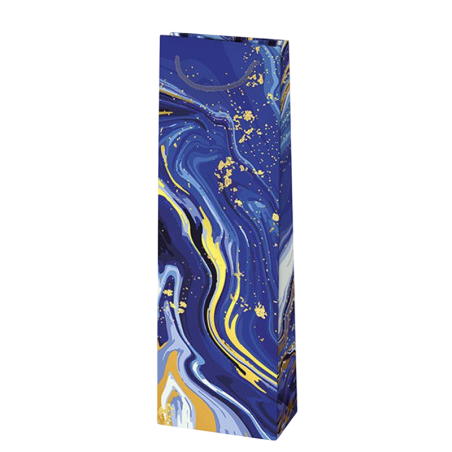 Gift Bags - Marble Wine Gift Bags - Blue and Gold