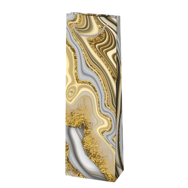 Gift Bags - Marble Wine Gift Bags - White and Gold