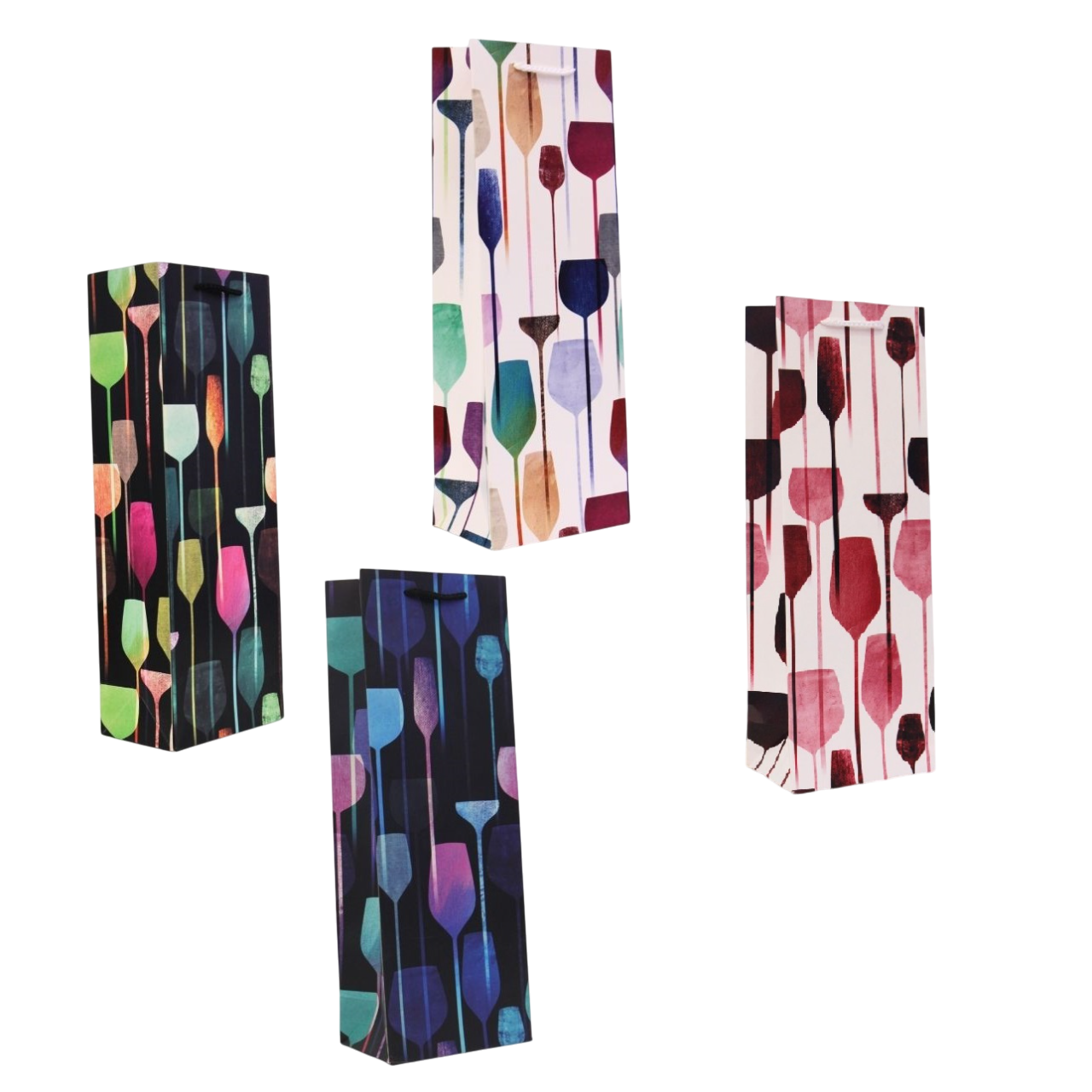 Gift Bags - Wine Gift Bags - White Multicolour