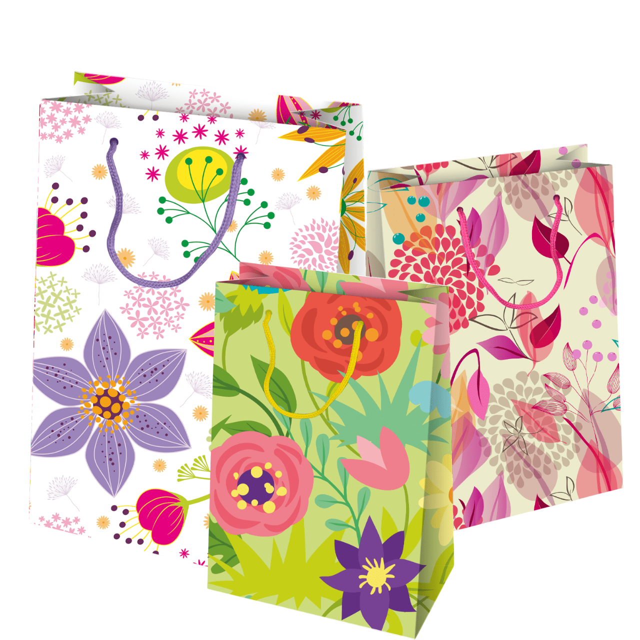 Gift Bags - Medium Gift Bag - (Florio) - White Flowers